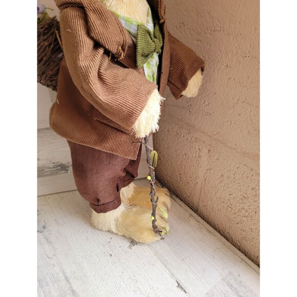 Pier 1 sisal brush Easter Bunny rabbit 22" bottle spring boy flower basket cane - Picture 3 of 9